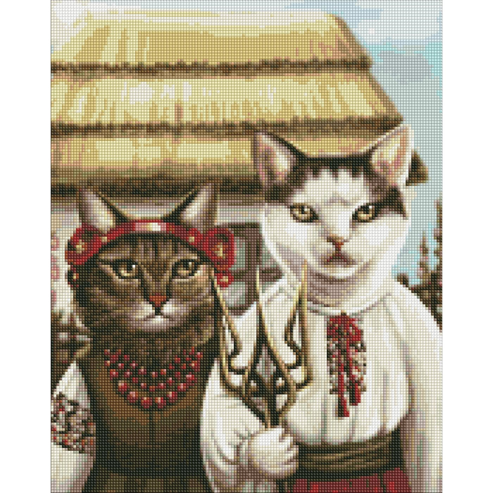 Алмазная мозаика "Кошачья готика" ©art.irina.pass Идейка AMO7453 40х50 см