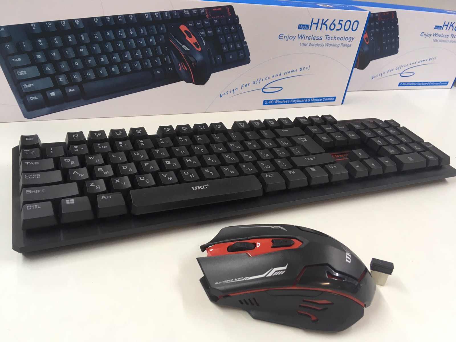 Компьютерная беспроводная клавиатура и мышь KEYBOARD HK-6500 ART 3254 Black