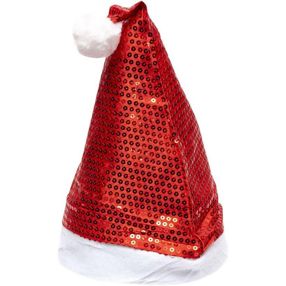 Шапка новогодняя Bambi Санта-Клауса 6241-4 с пайетками One size