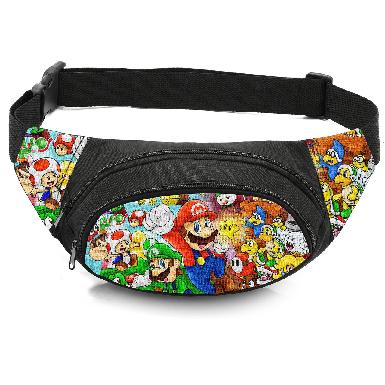 Дитяча сумка-бананка Super Mario, чорна, 32x8x13 см — арт. 2905469215