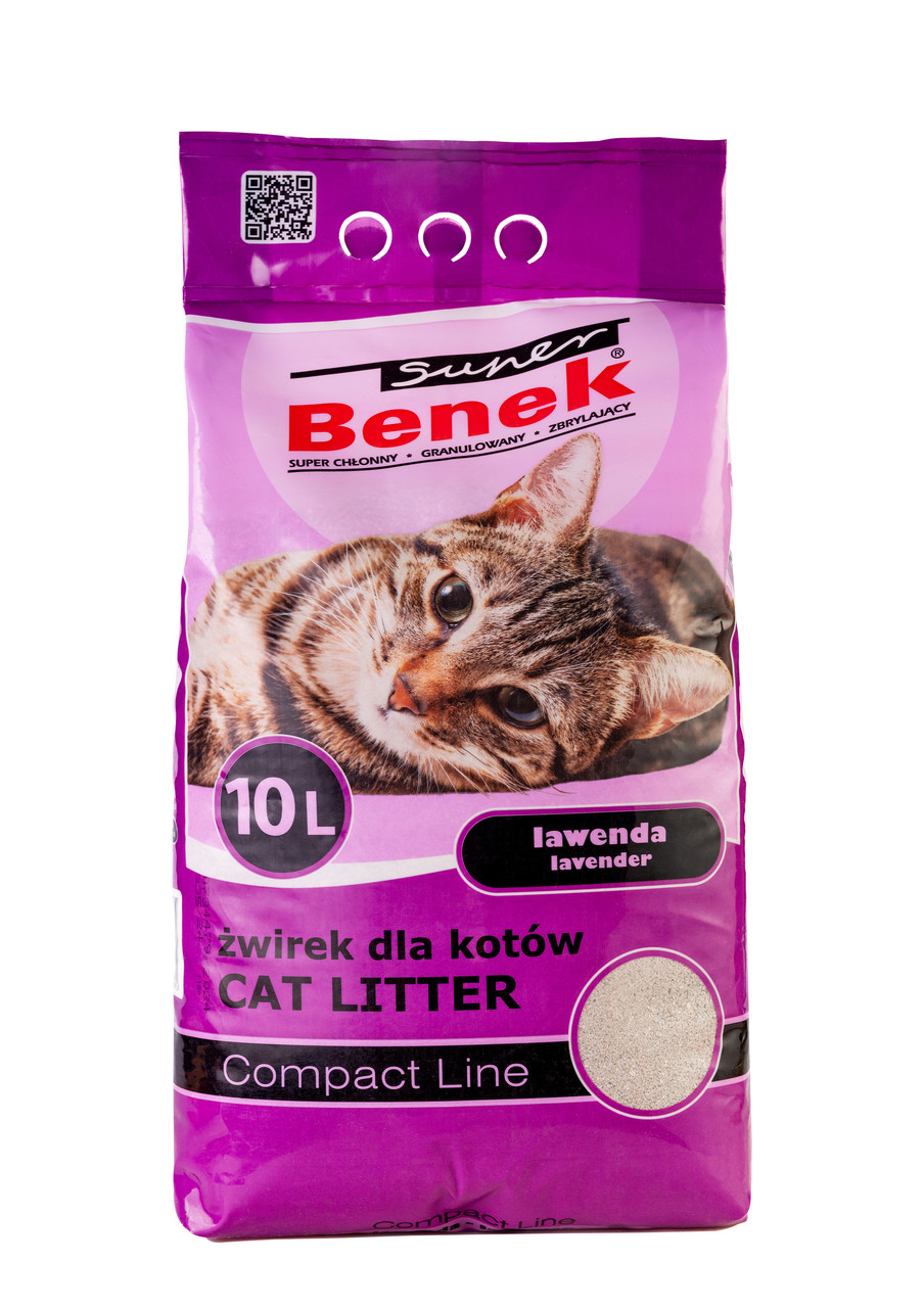 Наполнитель бентонитовый для кошачьих туалетов Super Benek Компакт Лаванда 10 л (7011095)
