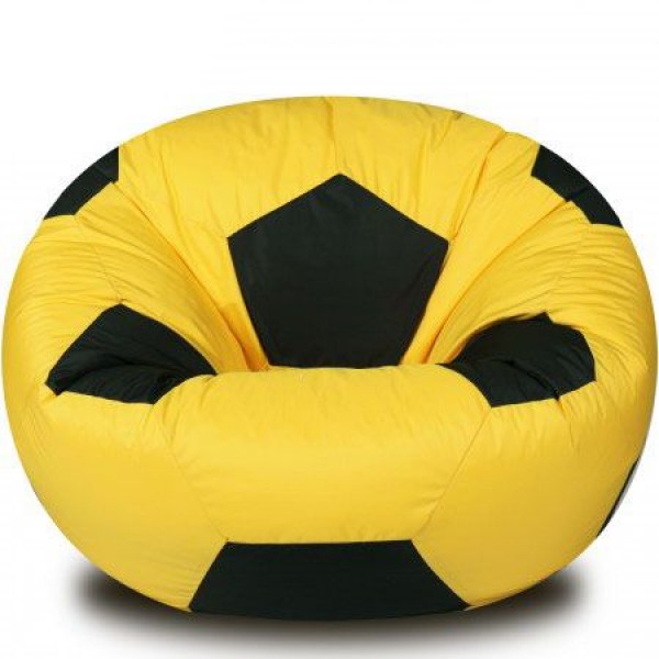 Крісло М'яч Coolki 100 см Жовтий із Чорним (Оксфорд 600D PU)