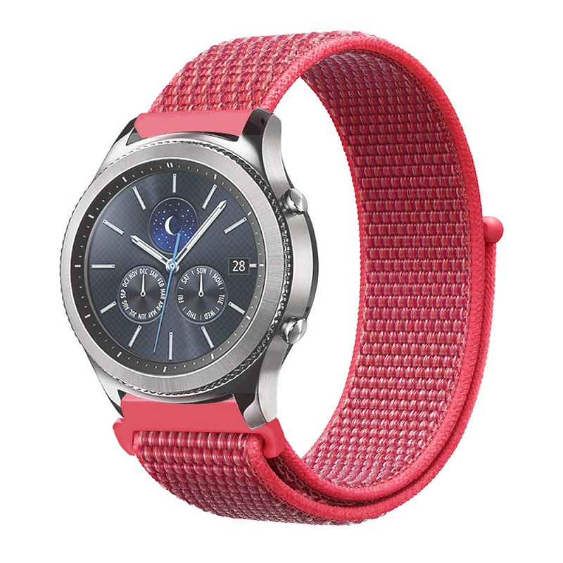 Ремінець BeWatch для Samsung Gear S3 Galaxy Watch 46 | Galaxy Watch 3 45mm нейлоновий липучка 22мм Червоний (1021302)
