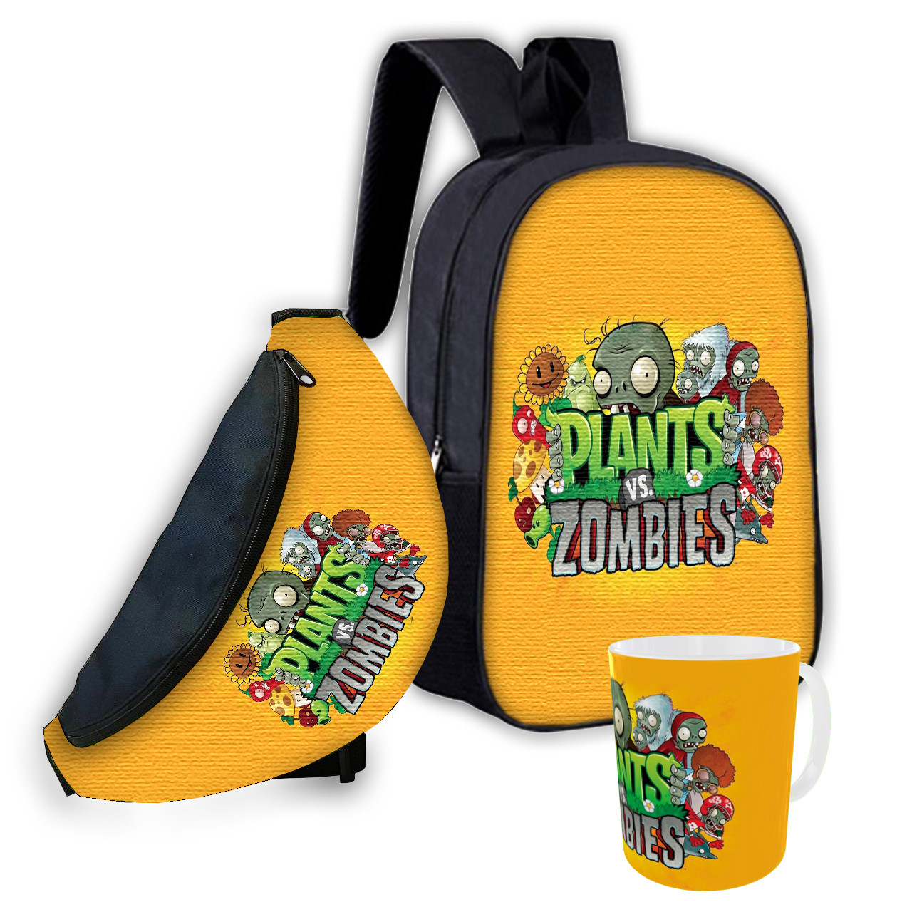 Дитячий набір Plants vs Zombies: рюкзак, бананка і кружка, 3 предмети
