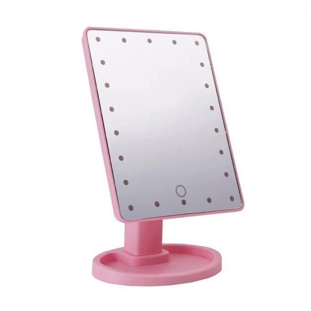 Зеркало для макияжа с подсветкой и сенсорной регулировкой Magic Makeup Mirror XR-1608 22 LED Розовое (003161122C5)