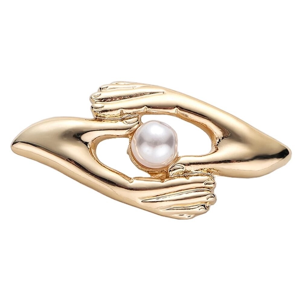 Значок BROCHE Ладони золотистый BRGV113397