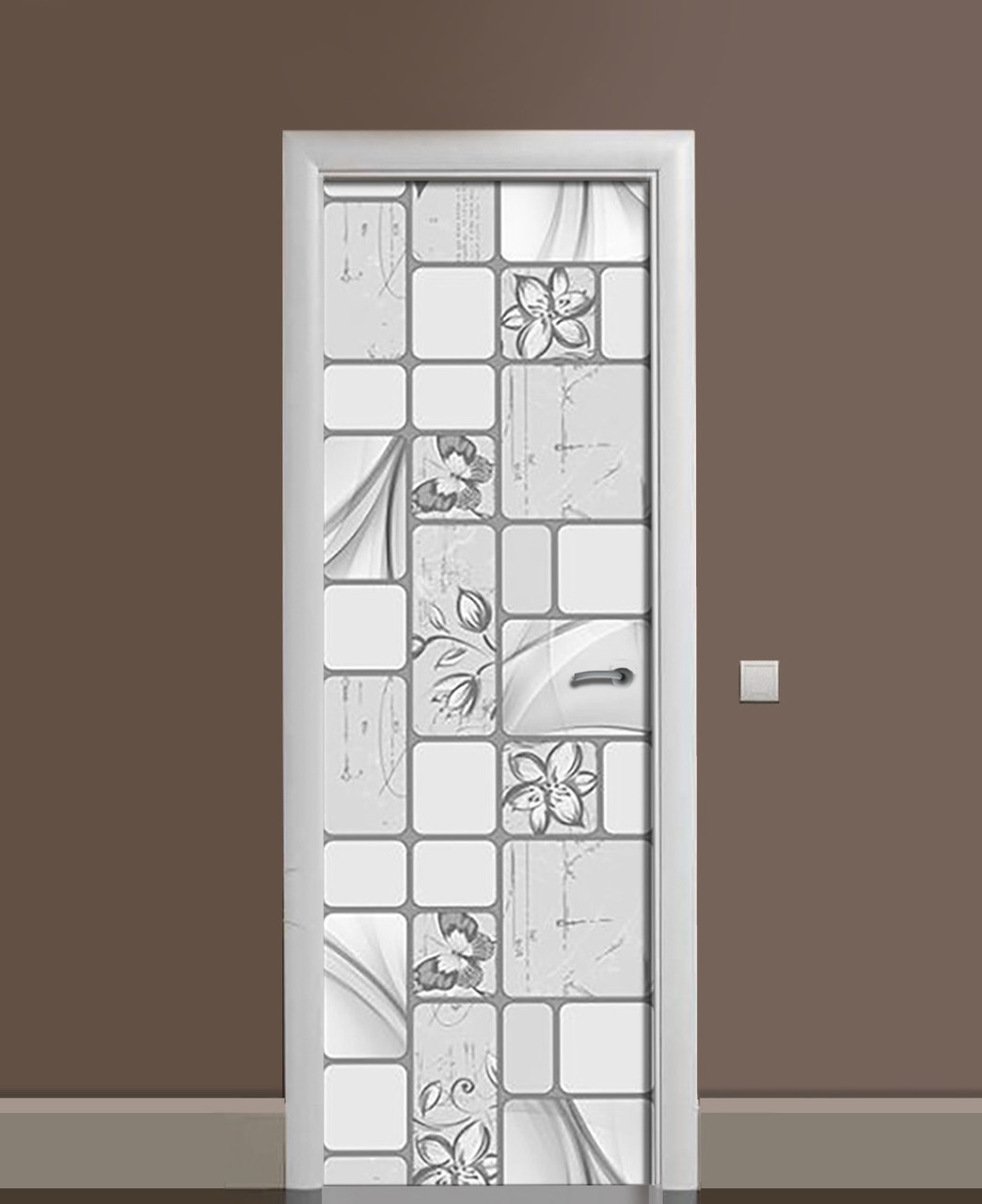 Наклейка на двері Zatarga «Мармурове панно» 650х2000 мм вінілова 3Д наклейка декор самоклеюча