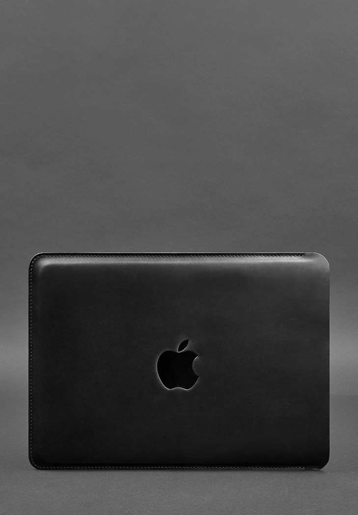 Шкіряний чохол для MacBook 14 дюйм Чорний Crazy Horse BlankNote
