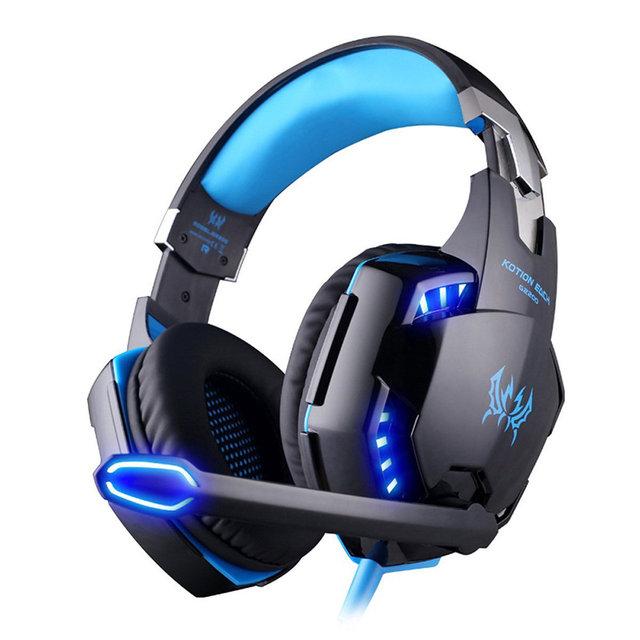 Навушники гарнітура ігрові з підсвічуванням Kotion Each G2000 Blue з підсвічуванням (006110)
