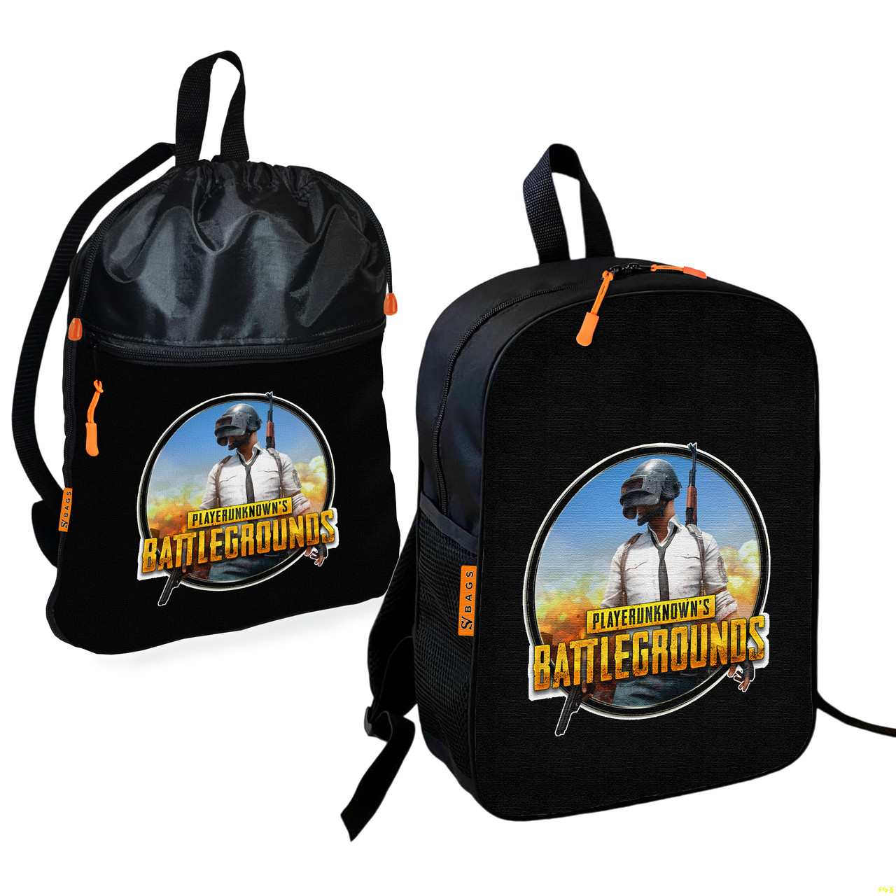 Дитячий шкільний рюкзак з сумкою для взуття PUBG, 2 предмети
