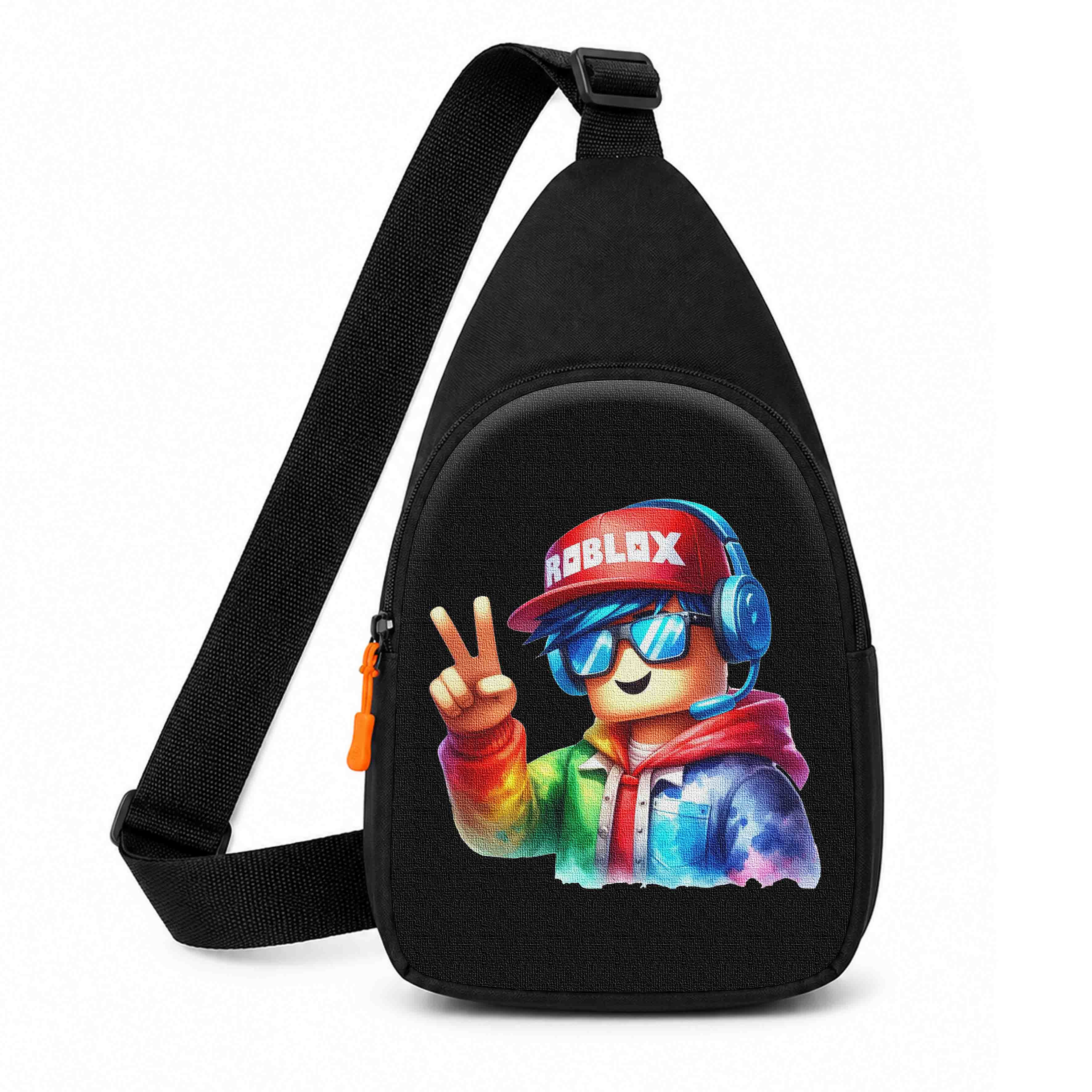 Дитяча сумка-слінг через плече Roblox, водонепроникна, чорна, 29x17x5 см