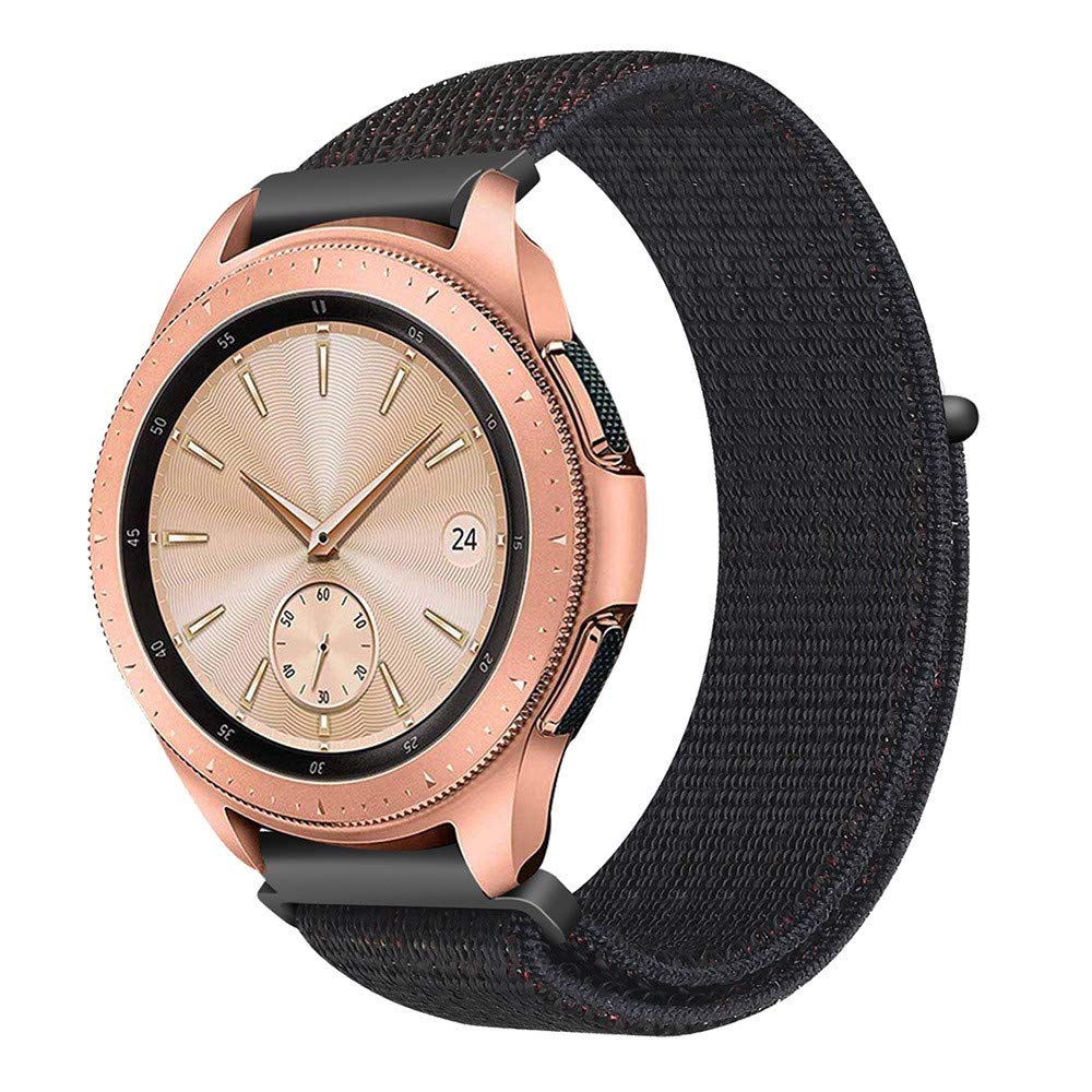 Ремінець BeWatch нейлоновий липучка для Samsung Galaxy Watch 42 мм Чорний (1011301.1)