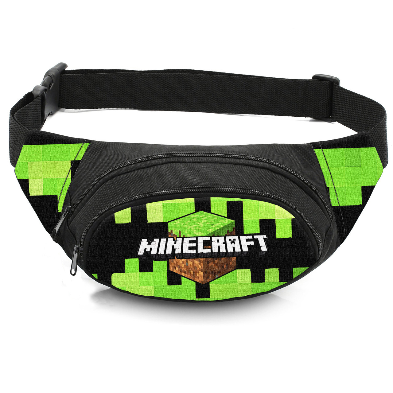 Дитяча сумка-бананка Minecraft, 32x8x13 см, чорна