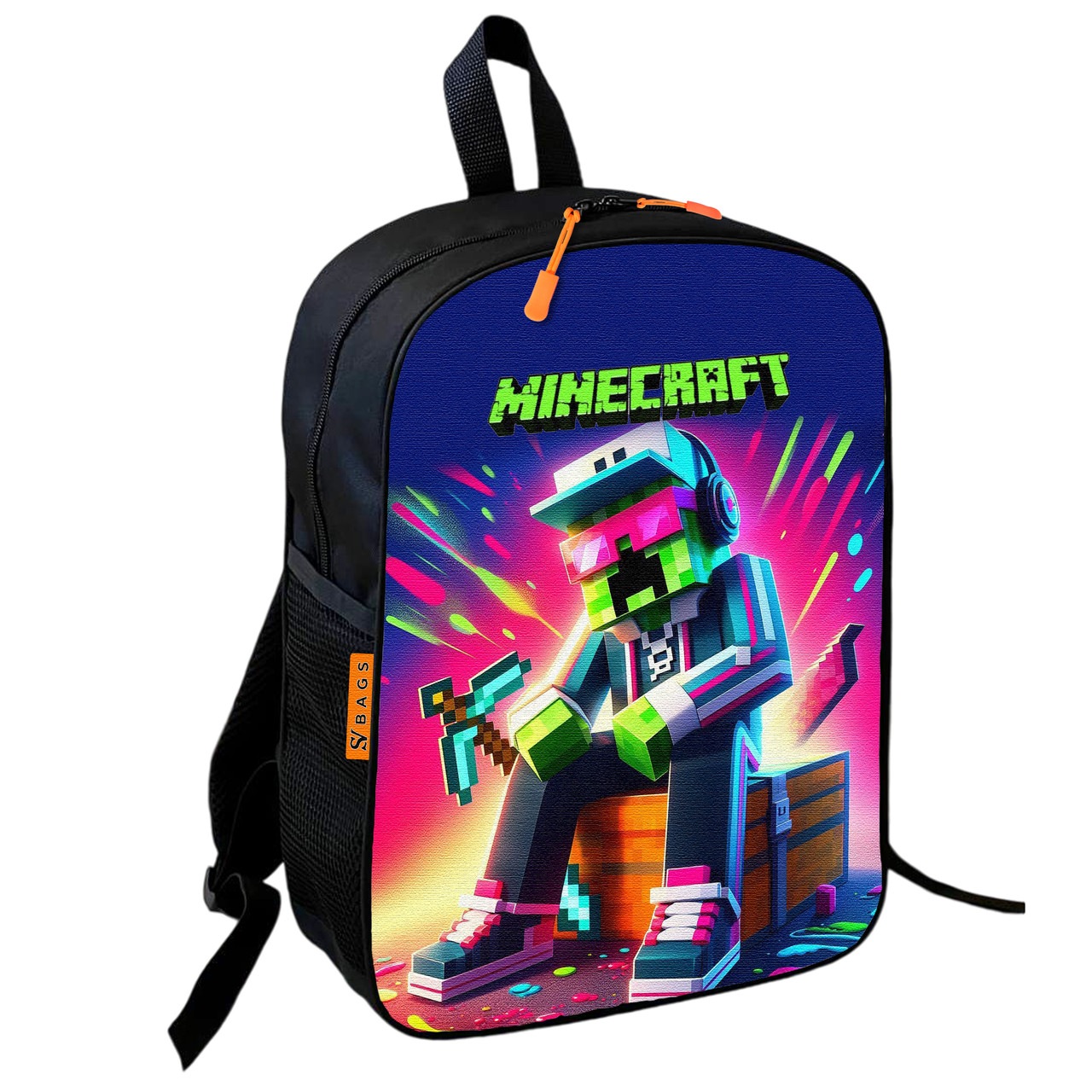 Дитячий шкільний рюкзак Minecraft Крипер з киркою 36х27х13 см
