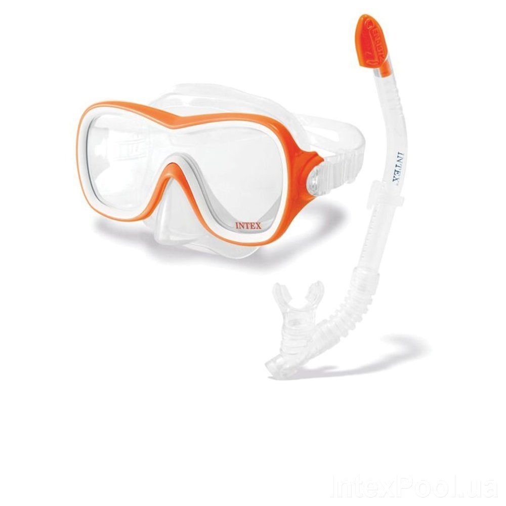 Набір маска та трубка для плавання помаранчевий Intex (55647)
