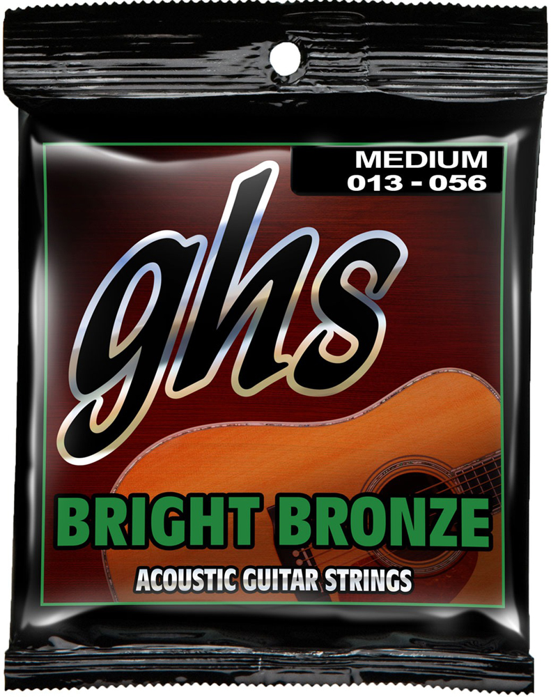 Струни для акустичної гітари 6 шт GHS BB40M Bright Bronze Medium Acoustic Guitar Strings 13/56