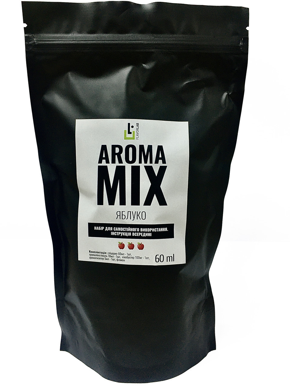 Набір для самозамішування на органічному нікотині Aroma Mix 60 мл Яблуко 0-6 мг (zh4533-hbr)