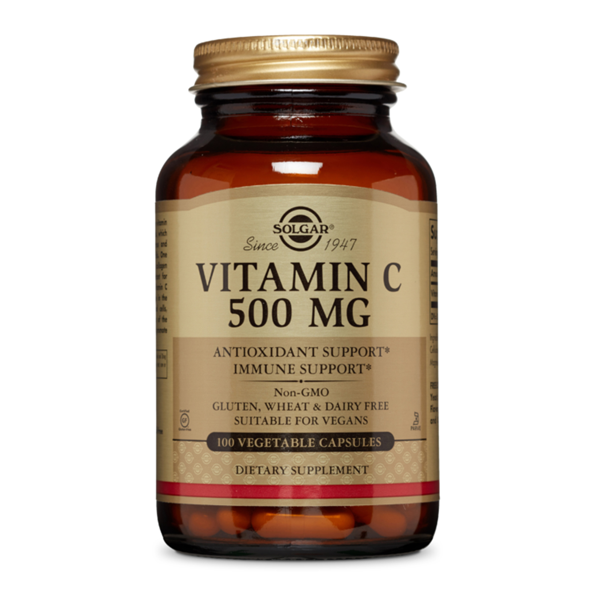 Витамин C, 500 мг, Vitamin C, 500 mg, Solgar, 100 вегетарианских капсул