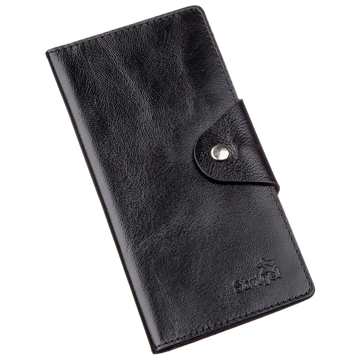Бумажник мужской вертикальный из кожи алькор SHVIGEL 16173 Черный