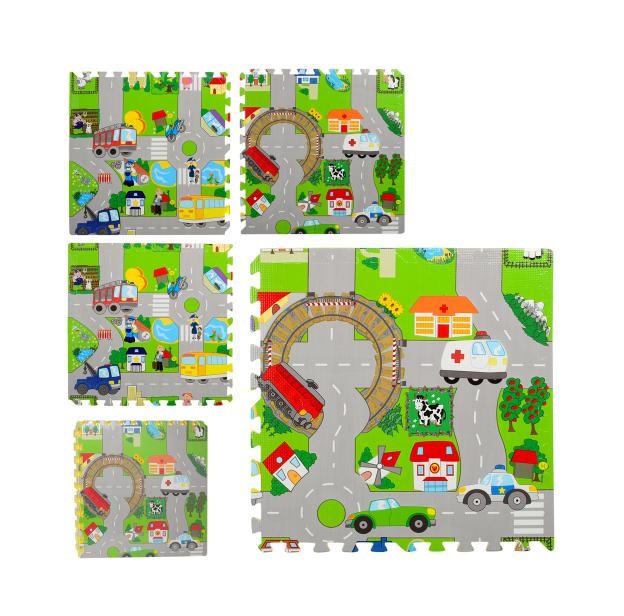 Розвиваючий килимок-пазл EVA Дороги Різнокольоровий (gab_krp370vzpX46130)