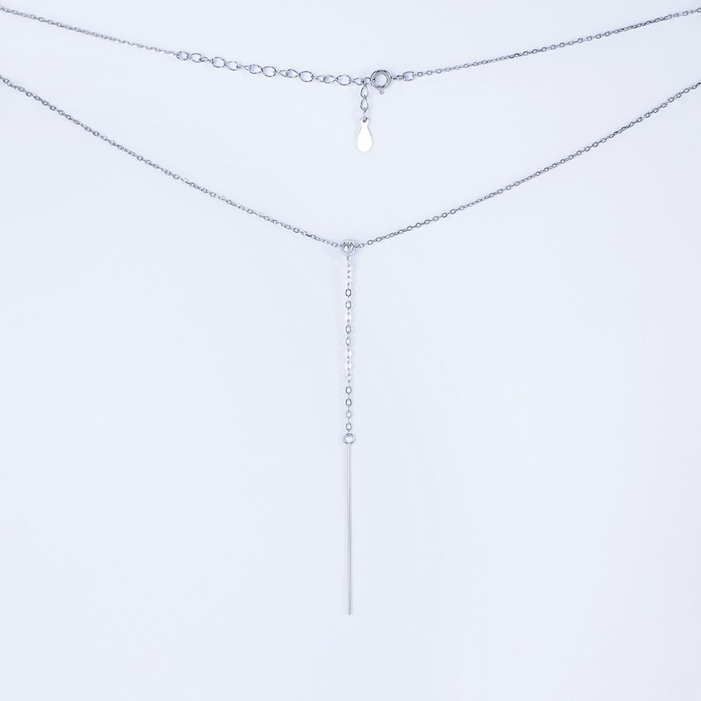 Колье серебрянное Infini родированное kl2-45 60+5 см