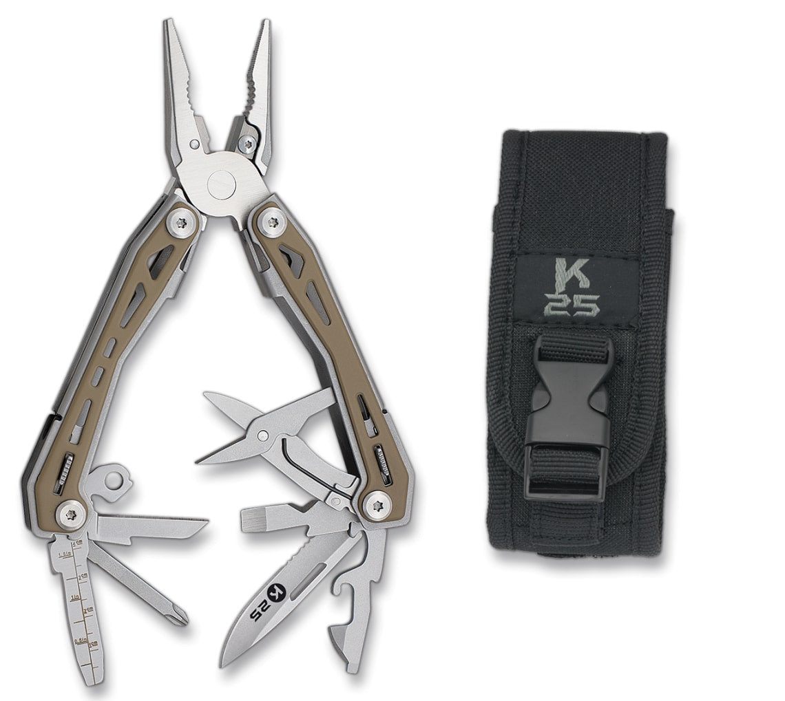 Мультитул в нейлоновом футляре K25 черный (11150)