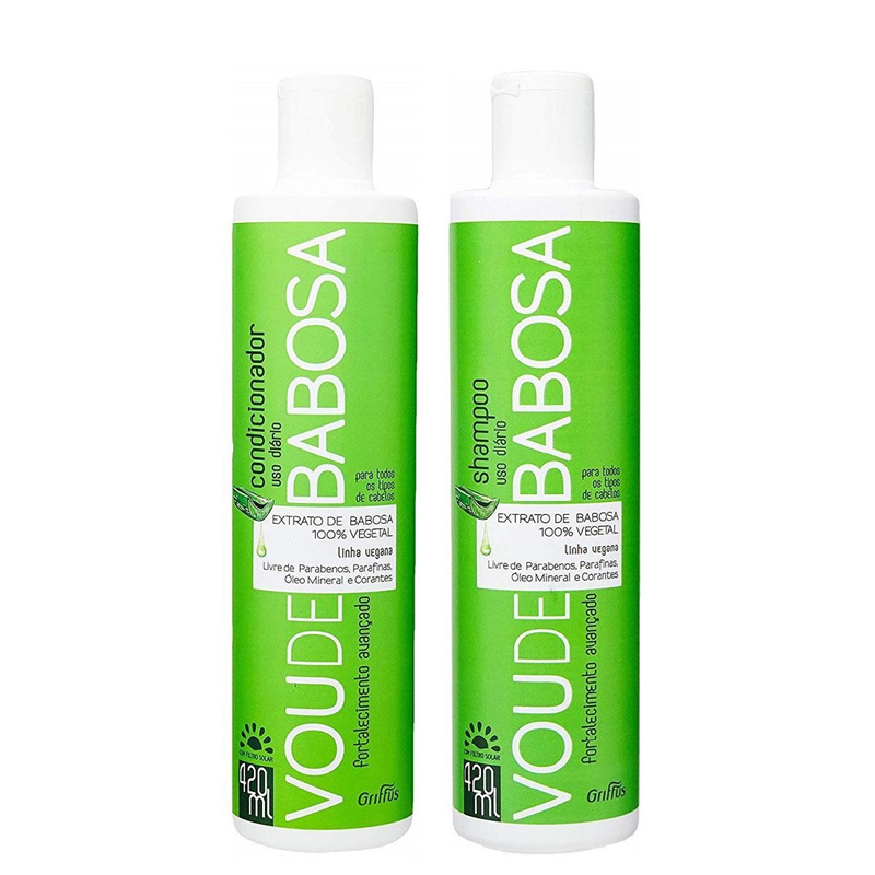 Набор для укрепления и оздоровления волос Griffus Kit Shampoo+Condicionador Linha Vegana Vou de Babosa 420+420 (42901)