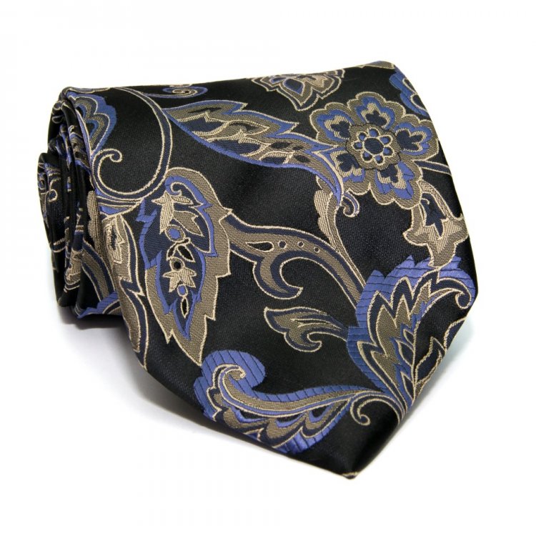 Краватка ZAGI з квітами темно-синя ZN-1865