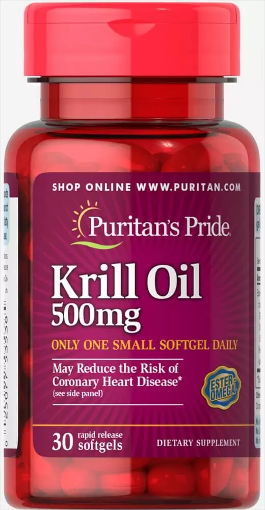 Масло криля Puritan's Pride Krill Oil 500 mg 30 Softgels