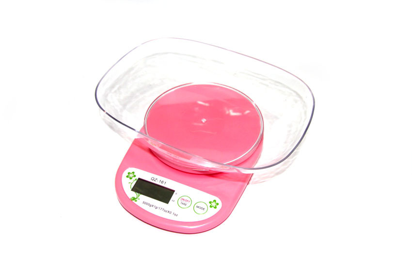 Весы кухонные с чашей QZ-161 5 кг Pink (QZP1615)