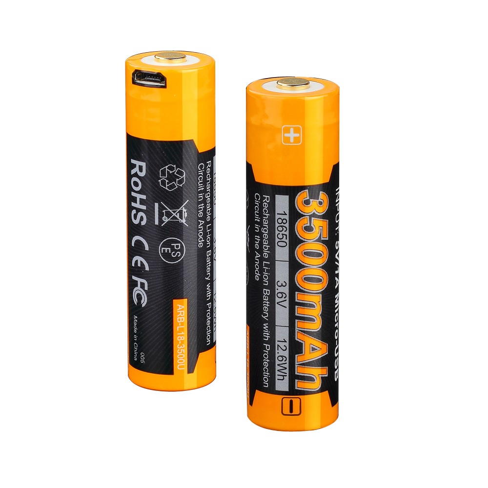 Акумулятор 18650 Fenix 3500 mAh ARB-L18-3500U micro usb зарядка (1047-ARB-L18-3500U)