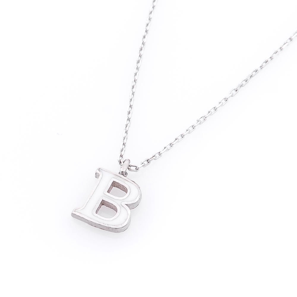 Серебряное колье с буквой В 18617в Оникс 40