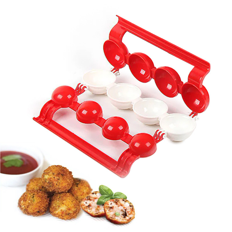 Форма для изготовления мясных фаршированных шариков кухонная Stuffed Ball Maker Red + White