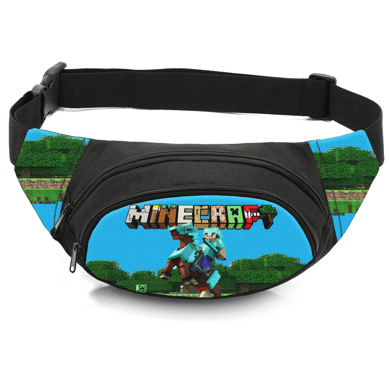 Сумка-бананка дитяча Minecraft, 32x8x13 см, чорна, тканина Oxford