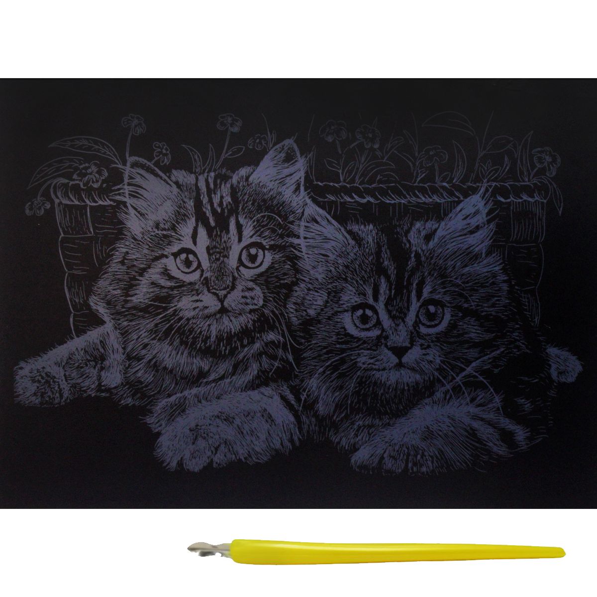 Гравюра Silver Metallic Котята А4 Эконом Danko toys (ГрА4)
