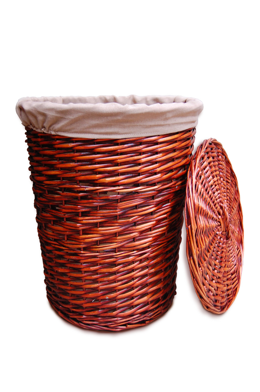 Корзина білизняна кругла коричнева 36х36х42 см (FG-06S)