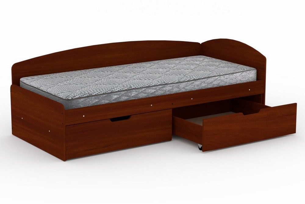 Односпальне ліжко з ящиками Компаніт-90+2С яблуня