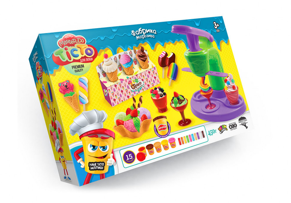 Тісто для ліплення Master-Do Фабрика Морозива DankO toys 15 кольорів (TMD-06-01R)