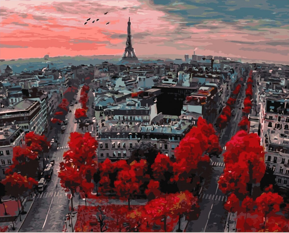Картина за номерами BrushMe "Червоні фарби Парижа" 40х50см GX4887