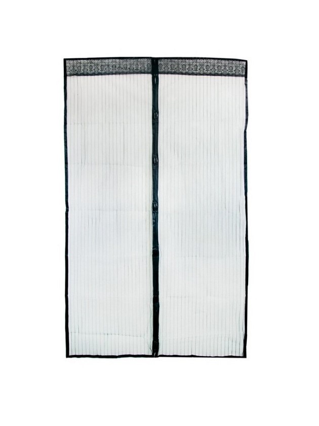 Дверна антимоскітна сітка штора на магнітах кольорова Magic Mesh 210*100 см Чорний
