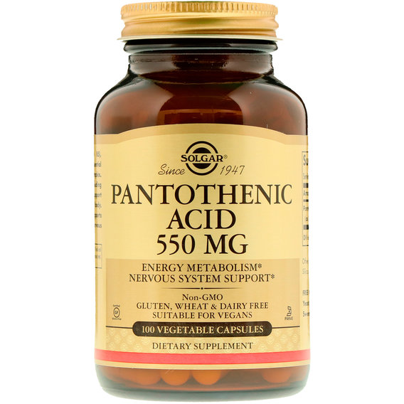 Пантотеновая кислота Solgar Pantothenic Acid 550 mg 100 Veg Caps