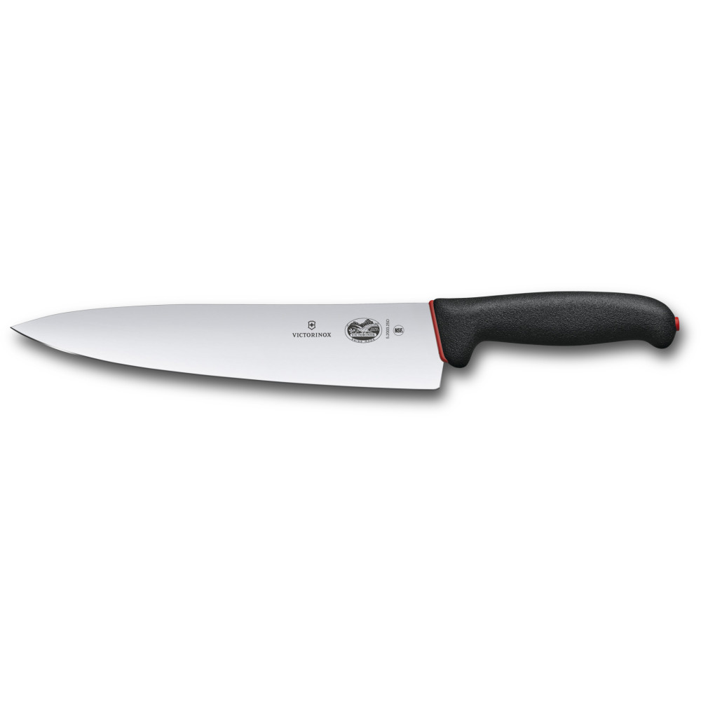 Кухонний ніж Victorinox Dual Grip Chef's 25 см Чорно-червоний (5.2003.25D)