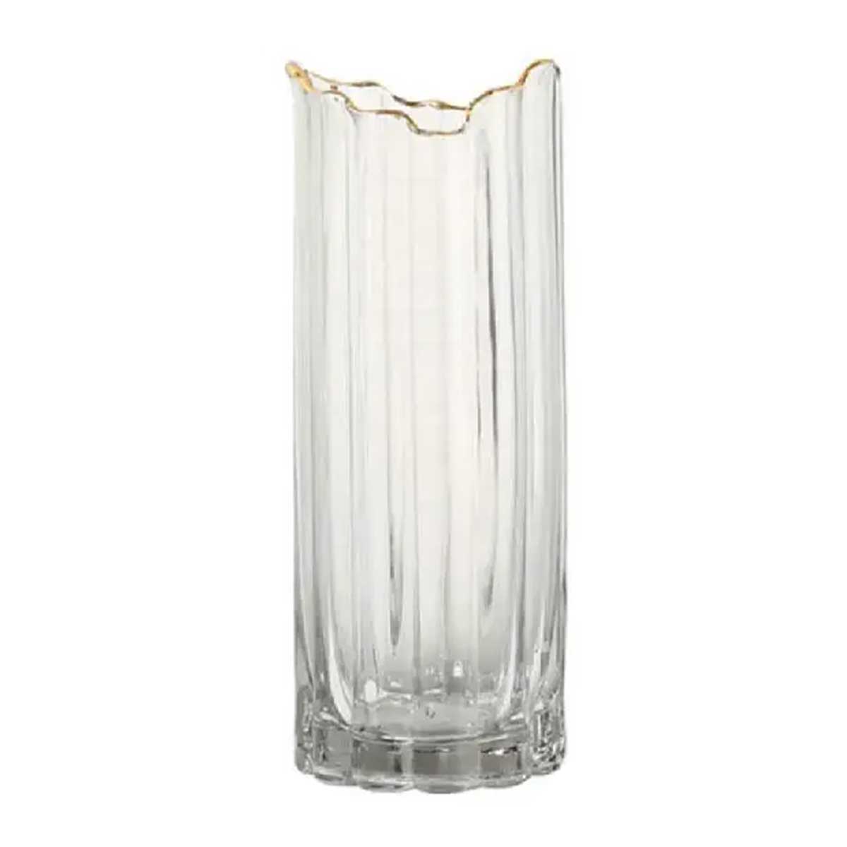Ваза декоративная стеклянная YIWU Glass Flower 24.5 см Прозрачный (HP-1712)