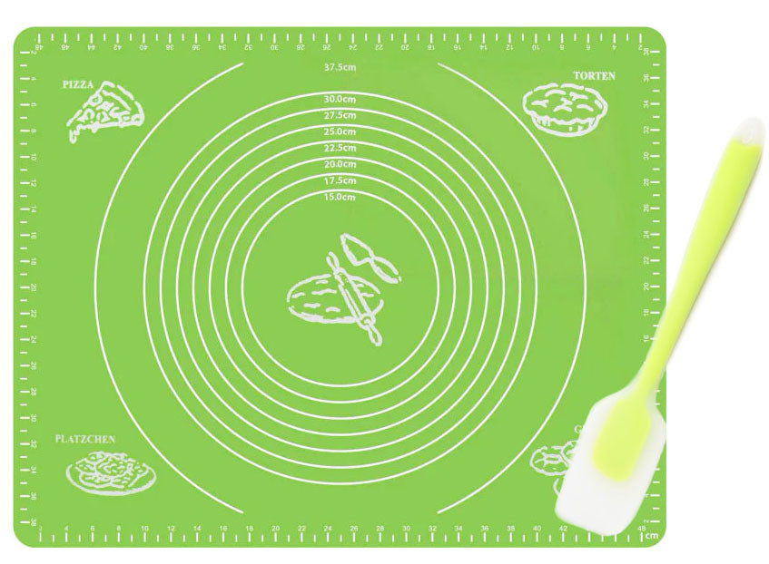 Набор 2Life силиконовый антипригарный коврик 50 х 40 см Зеленый и лопатка с антипригарным покрытием (n-1258)