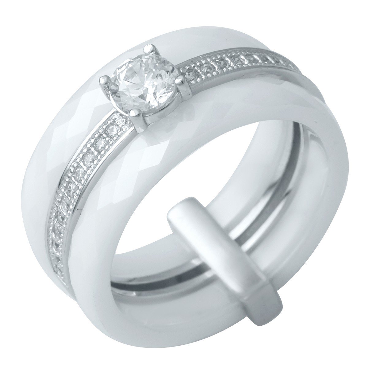 Серебряное кольцо SilverBreeze с керамикой (0481630) 18.5 размер