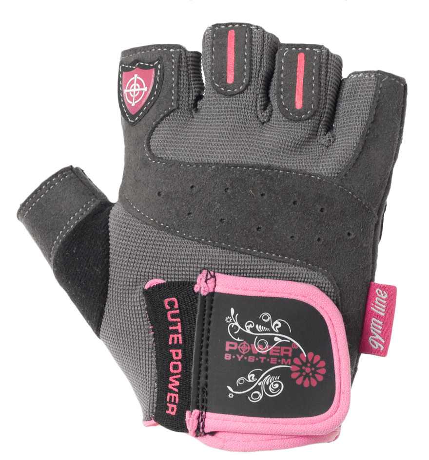 Перчатки для фитнеса и тяжелой атлетики Power System Cute Power PS-2560 M Grey/Pink (PS-2560_M_Pink)