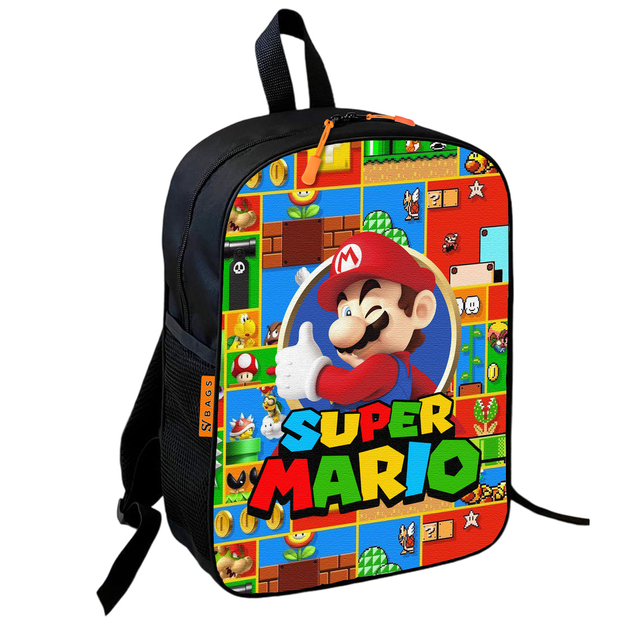 Дитячий шкільний рюкзак Super Mario 36х27х13 см з принтом, різнокольоровий