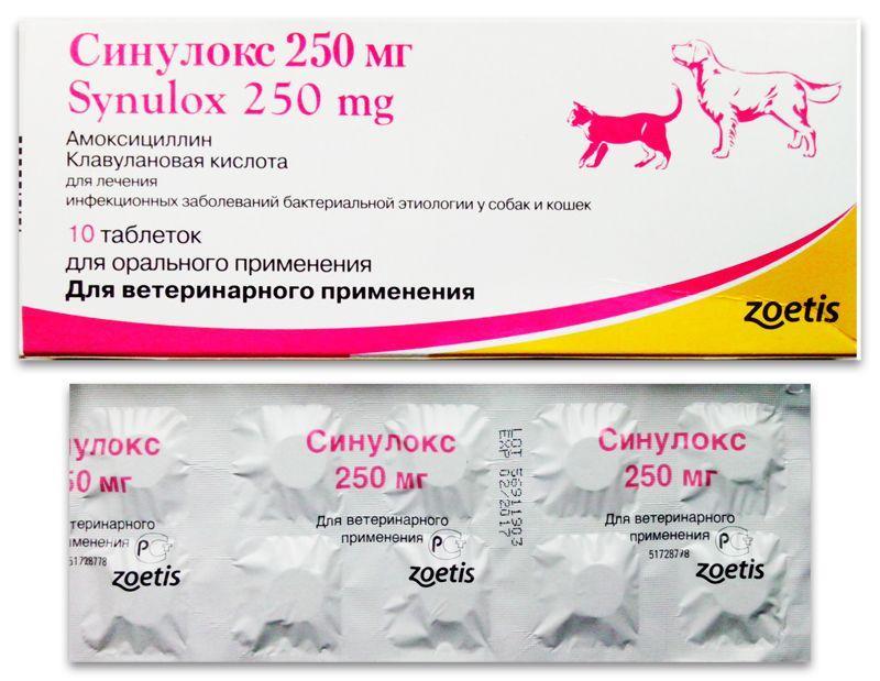 Синулокс Zoetis FCT 250 мг 10табл/уп