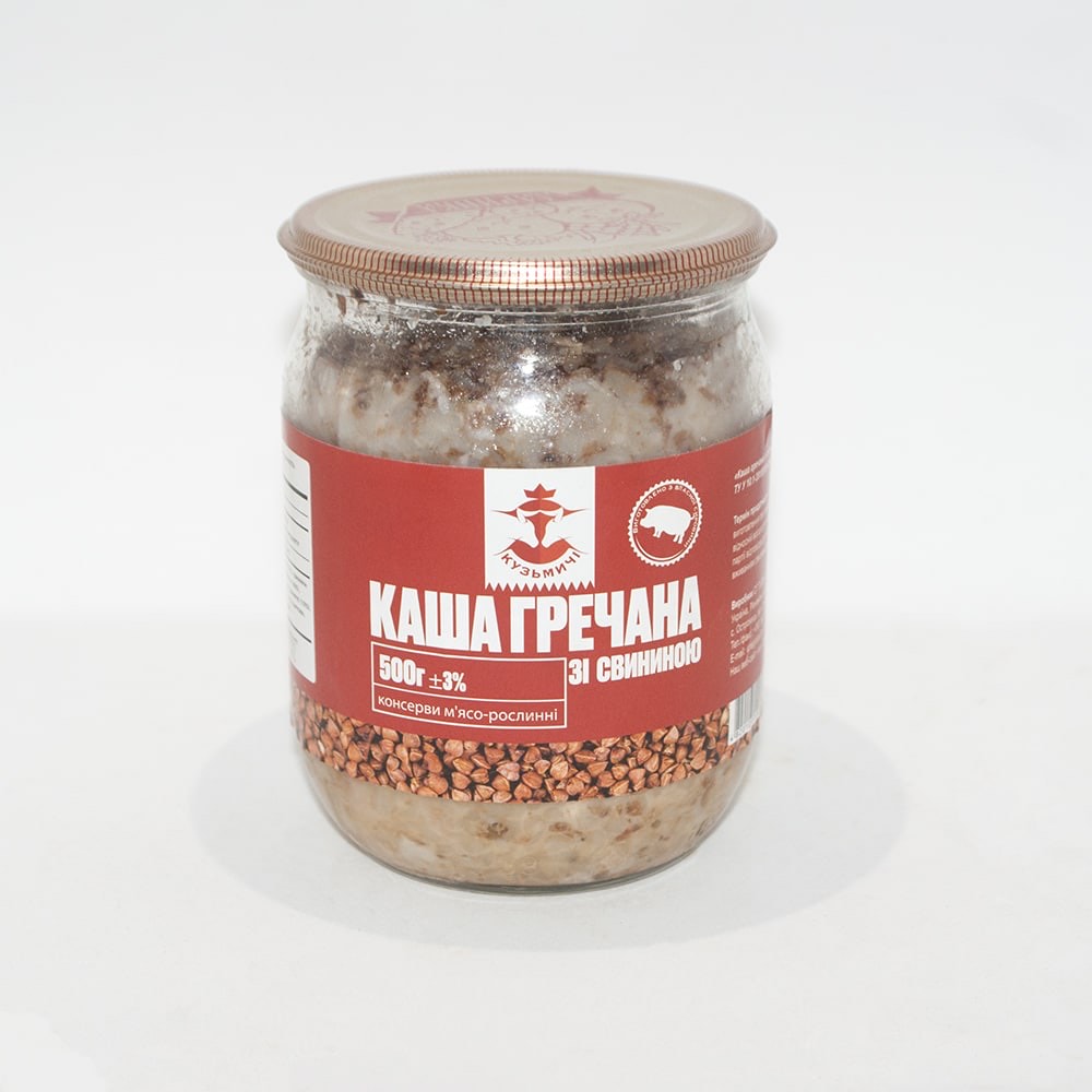 Каша гречана зі свининою Кузьмичі 500 г (4820105100308)
