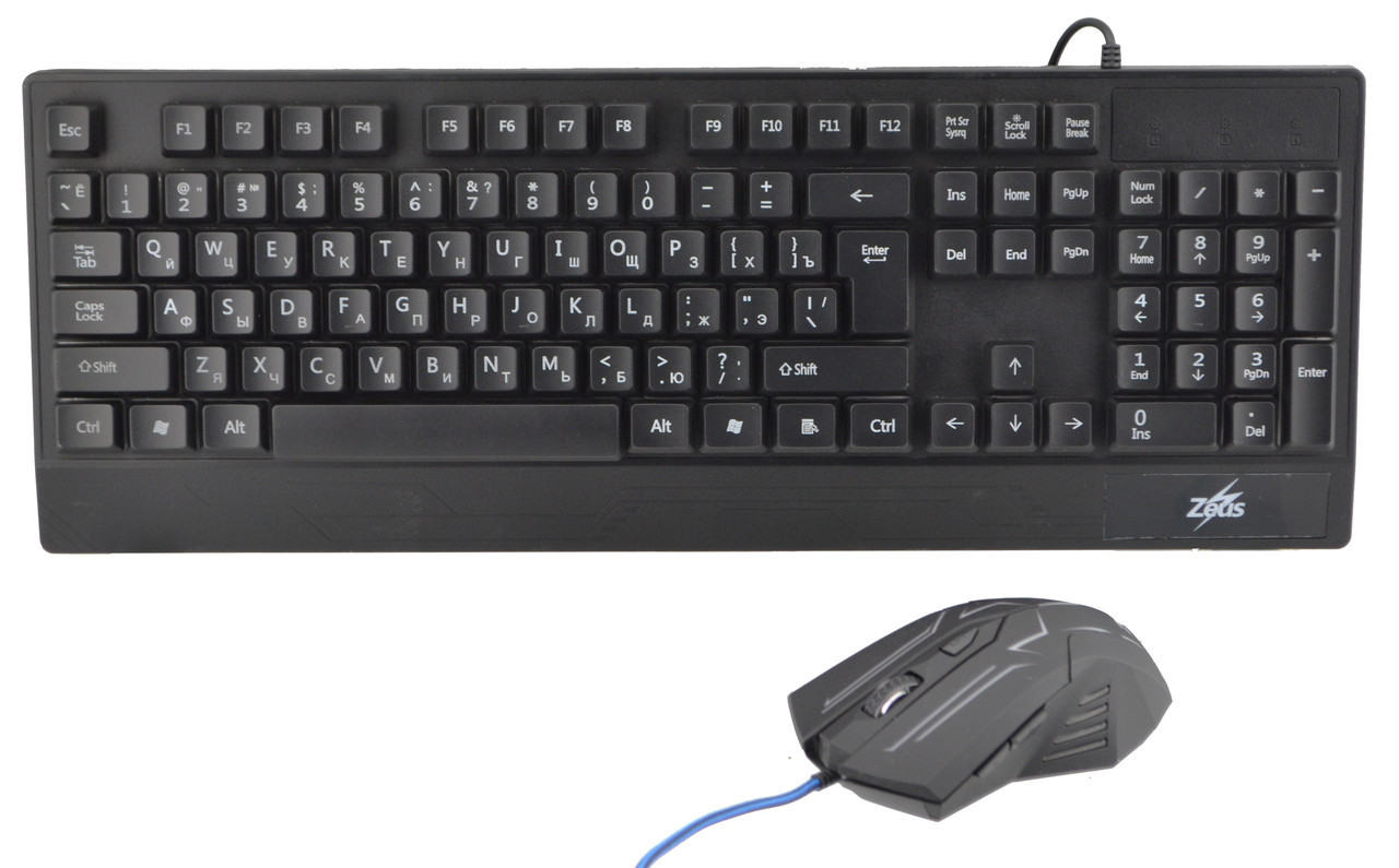 Російська провідна клавіатура + мишка Zeus M710 з підсвічуванням (46255)